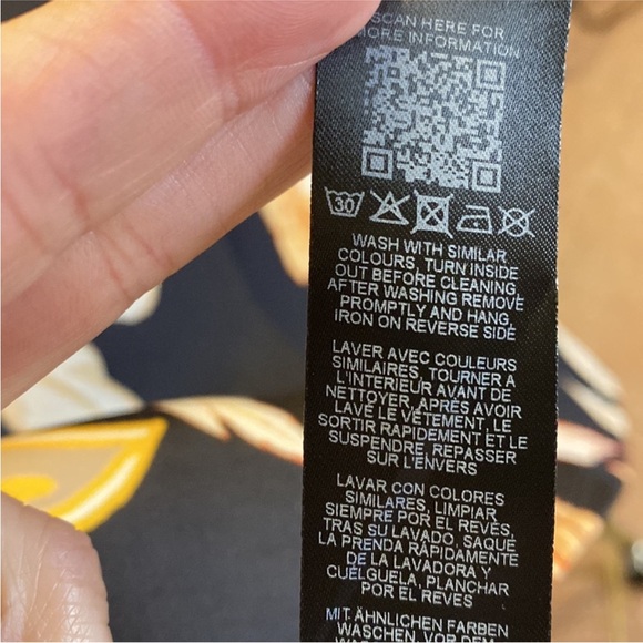 ASOS DESIGN - Black Mini Dress with Orange/Cream Flowers Size 8 - Picture 5 of 11